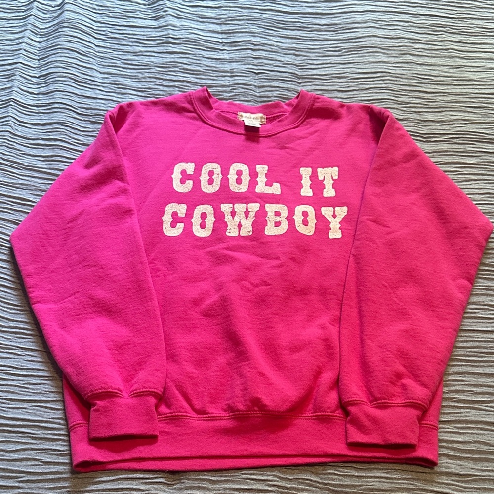 Altar’d State Pink 'Cool It Cowboy' Crewneck- S/M- EUC